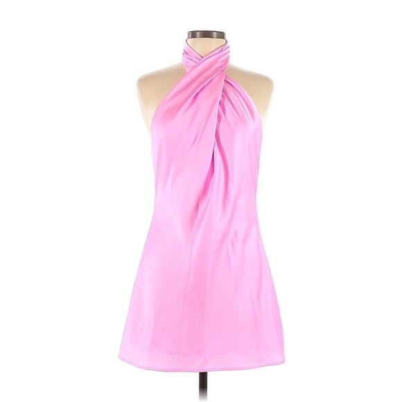 Show Me Your Mumu Jasmine Mini Dress in Pink Luxe Satin S - Picture 4 of 8